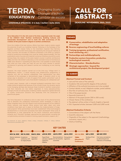 Terra Education IV call for abstracts 